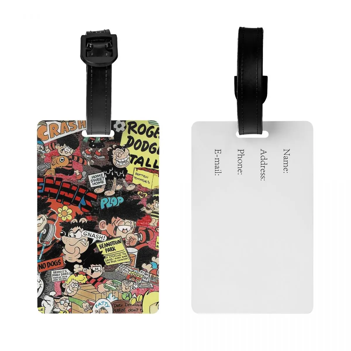 Beano 2 علامات الأمتعة ملحقات حقيبة السفر لطيف الأمتعة الصعود علامة التسمية حامل معرف اسم العنوان #2