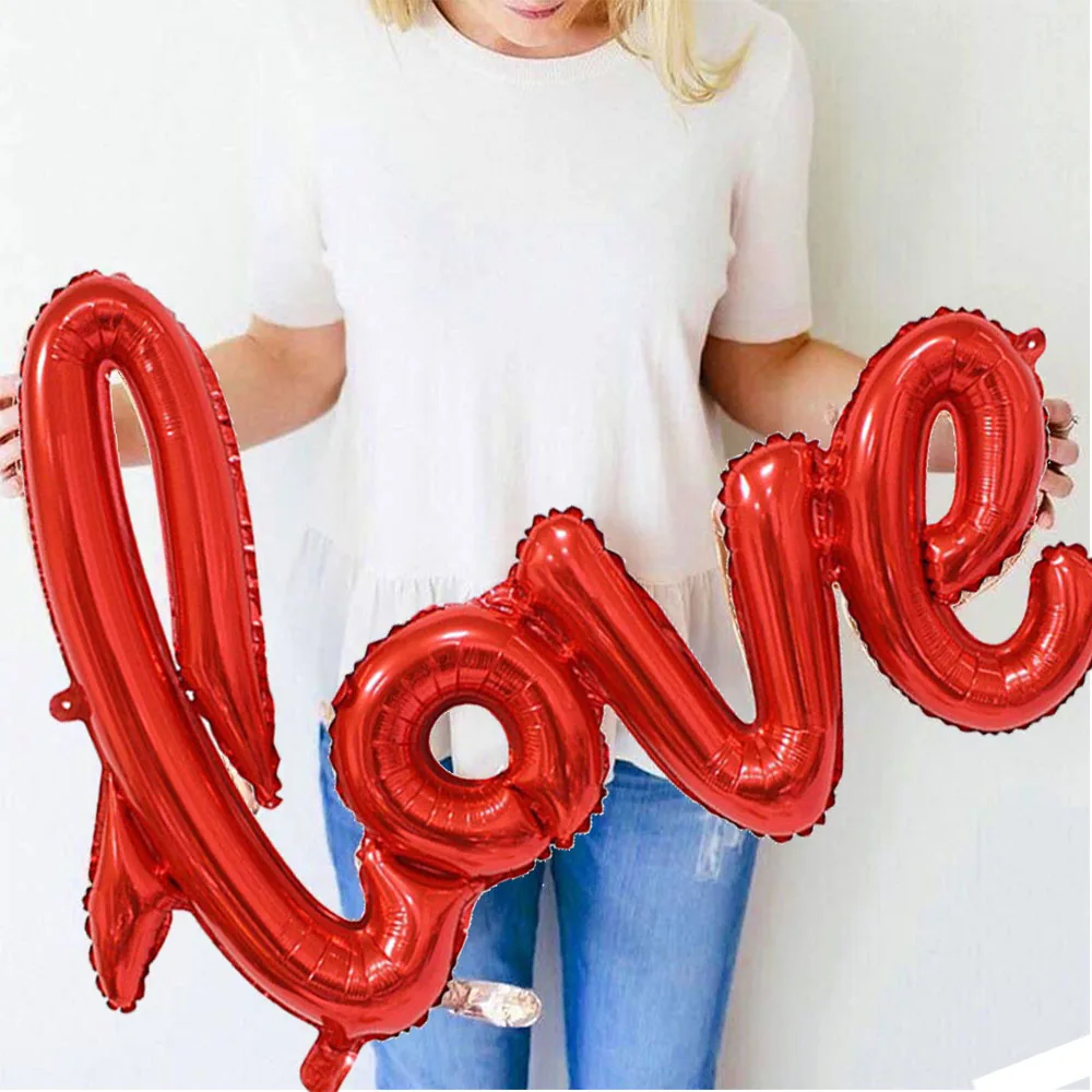 108cm Large Red LOVE Letter Foil Balloons Wedding Valentine's Day Anniversary Birthday Party Photo Props Bridal Shower Supplies