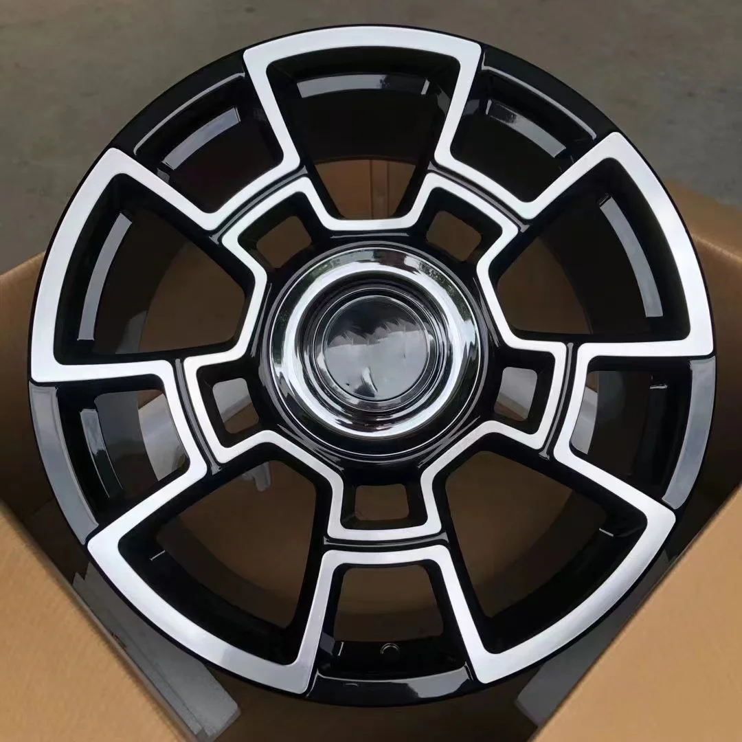 Customization 20 21 Inch 8.5j 9.5J Staggered 5X120 Gloss Black MF T6061 Alloy Luxury Car Wheel Rim for Rolls Royce Ghost 22 Inch