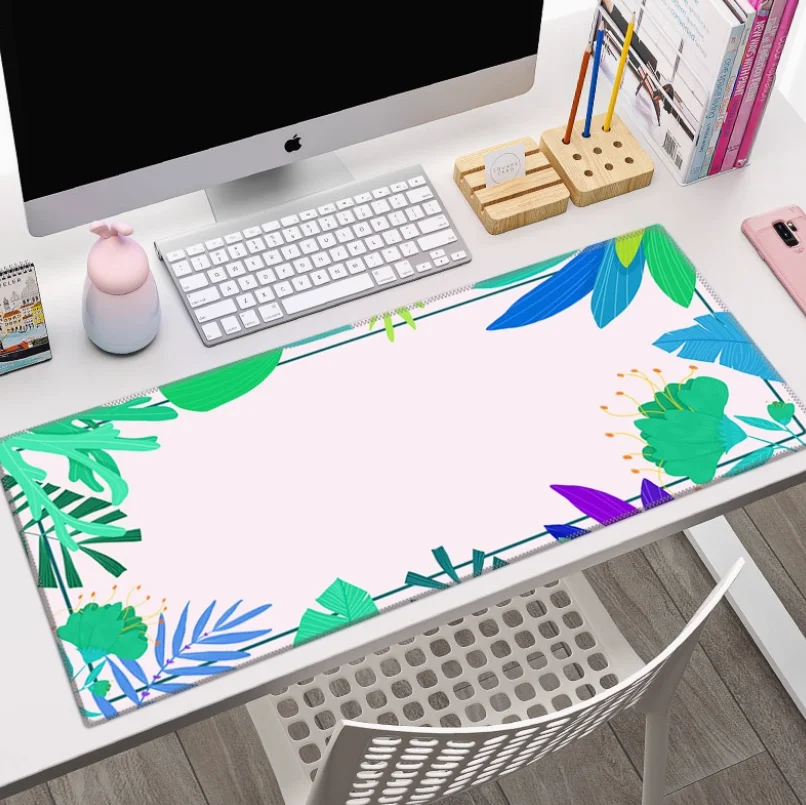 

Nordic Green Plant Turtle Back Bamboo Mouse Pad Super Large Waterproof Gaming Office Computer Keyboard Desk Mat Customization