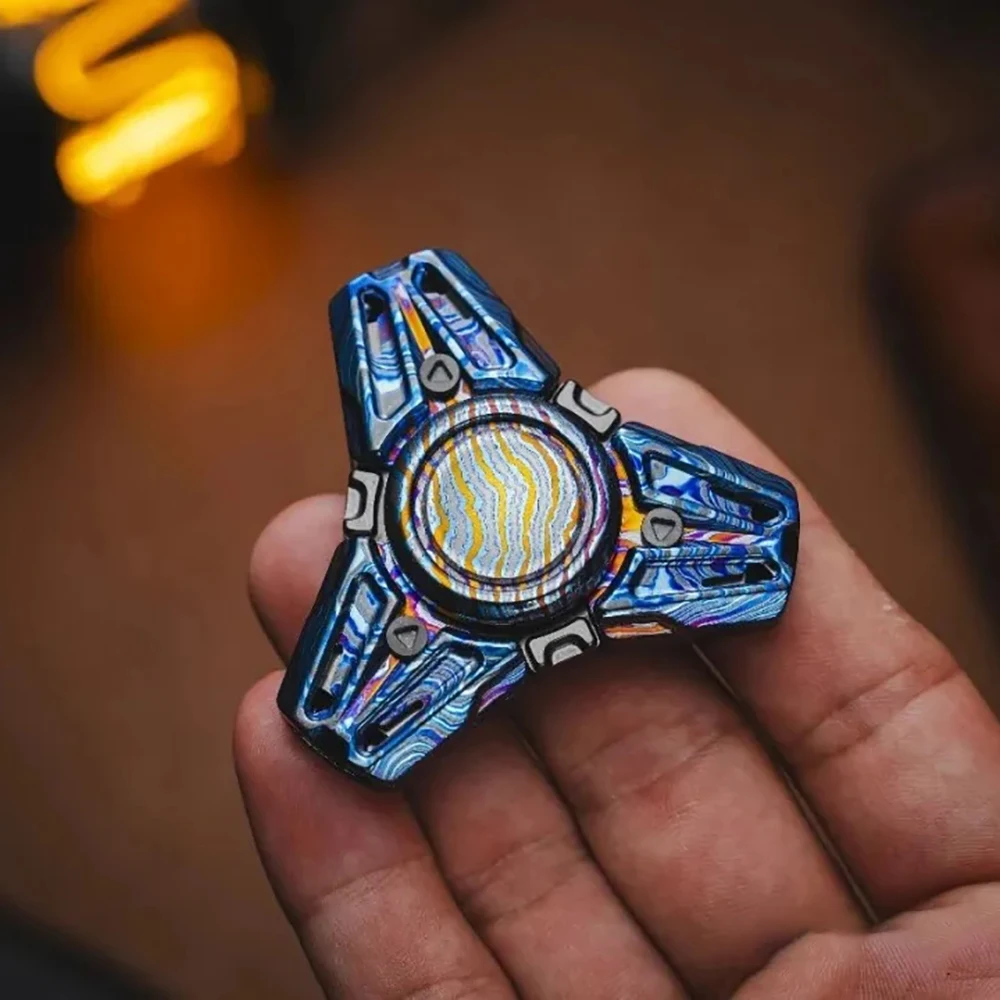 TERRY EDC Chronos Zeus Fidget Spinner Fidget Toys For Adults Gyro Zircuti Damascus Stress Relief Toy Anxiety Relief Gadgets