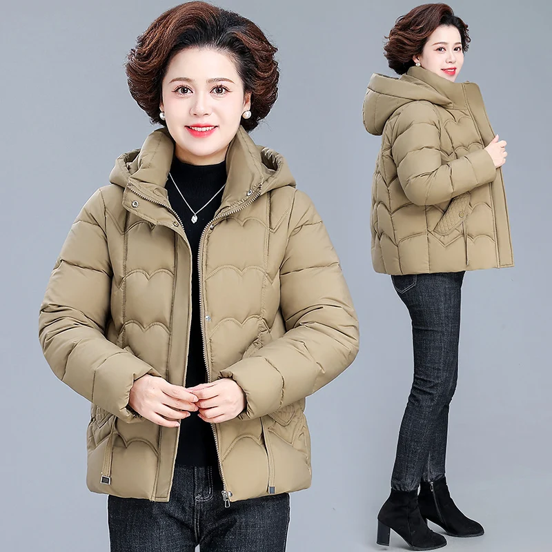 

Winter Jaet Women's ort Sle Du down Cotton Coat Faionable Straight Cut for Middle-Aged And ly 2024 New Arrival