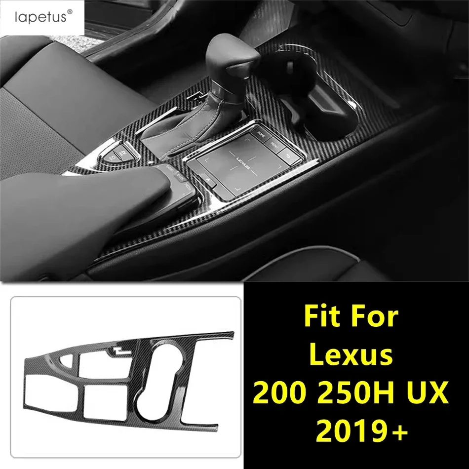 

For Lexus UX 200 250H 2019-2024 Center Control Shift Gear Panel Water Cup Frame Decoration Cover Trim Carbon Fiber Accessories