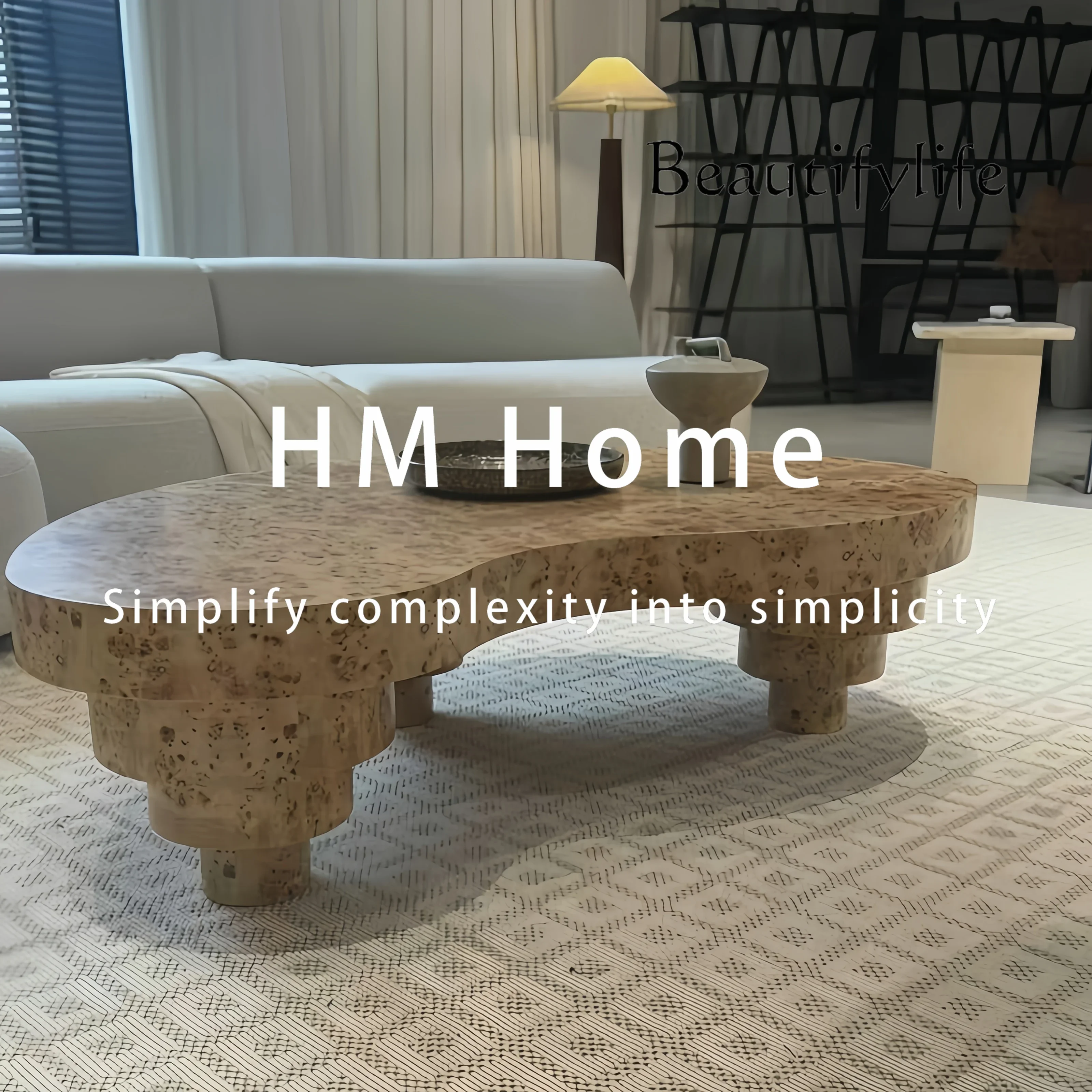 

BJ Medieval Style Solid Wood Coffee Table Living Room Home Designer Special-shaped High-end Fashion Creative Art