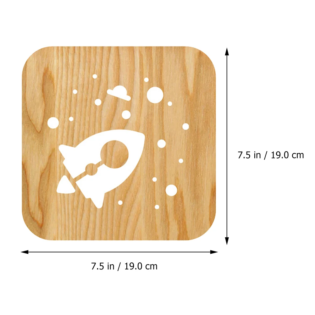 

1Pcs Wooden Rocket Night Light Hollow Carved USB LED Lamp Bedside Bedroom Desktop Decor 3D Wooden Lamp Light