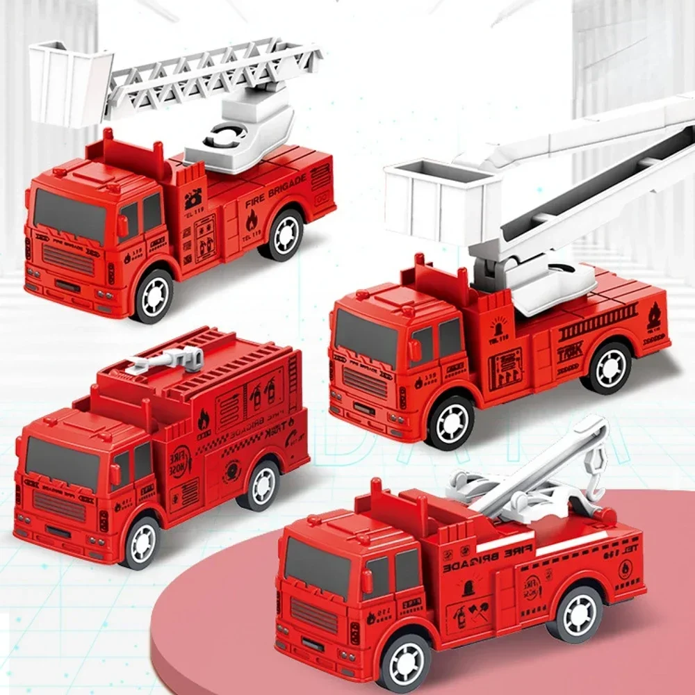 4Pcs Kids Car Inertia Sanitation Truck Models Pull Back Engineering Vehicle Boys Toys for Children Ideal Gifts for Kids