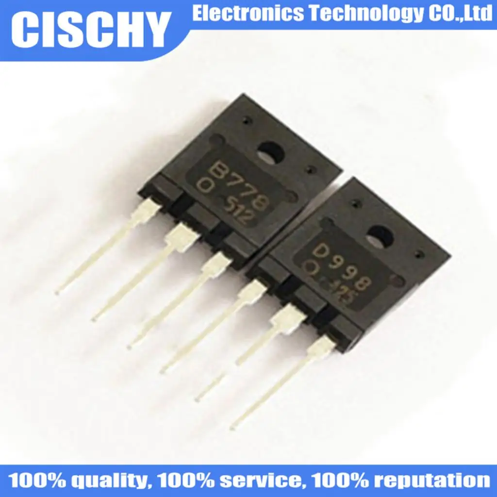 10pcs/lot 2SB778 2SD998 TO-3PF (5pcs B778 + 5pcs D998 ) TO-3P In Stock