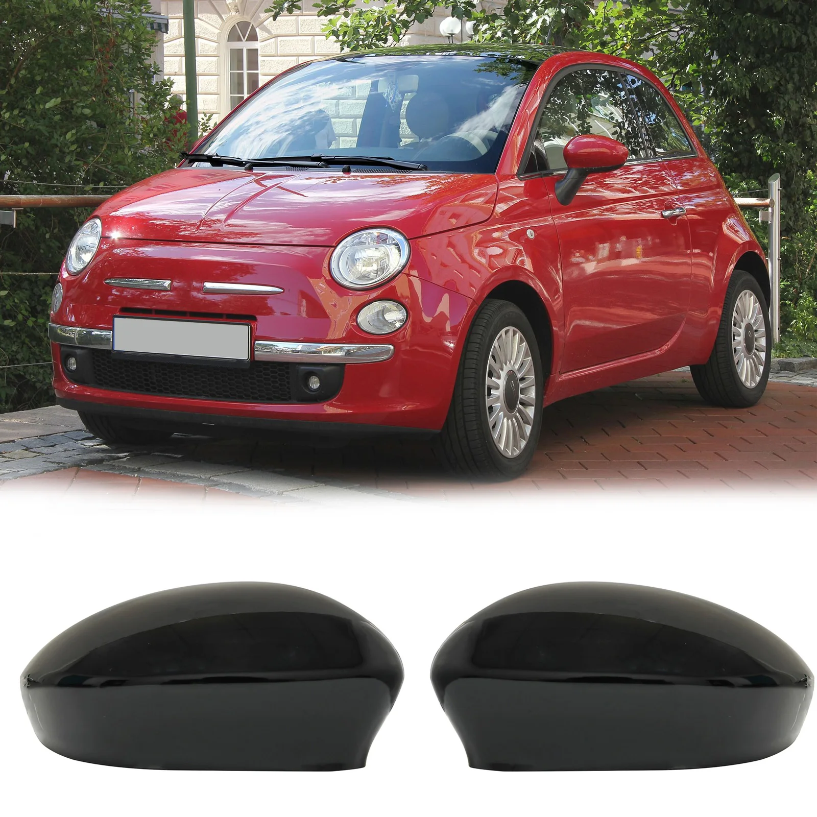 

2PCS Car Side Mirror Cover Rearview Caps For Fait 500 500C Abarth 2007-2023 Rear View Cap Car Replacement Parts