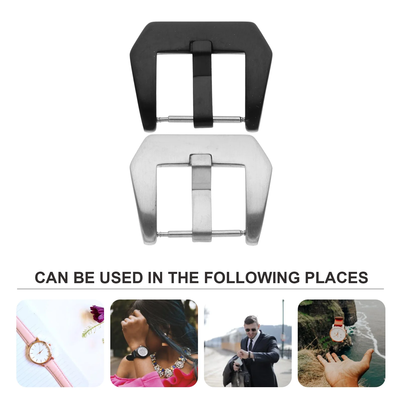 

2pcs Stainless Steel Watch Buckles Replacement For Watch Band Durable Clasps Repair Supplies Strap Accessories