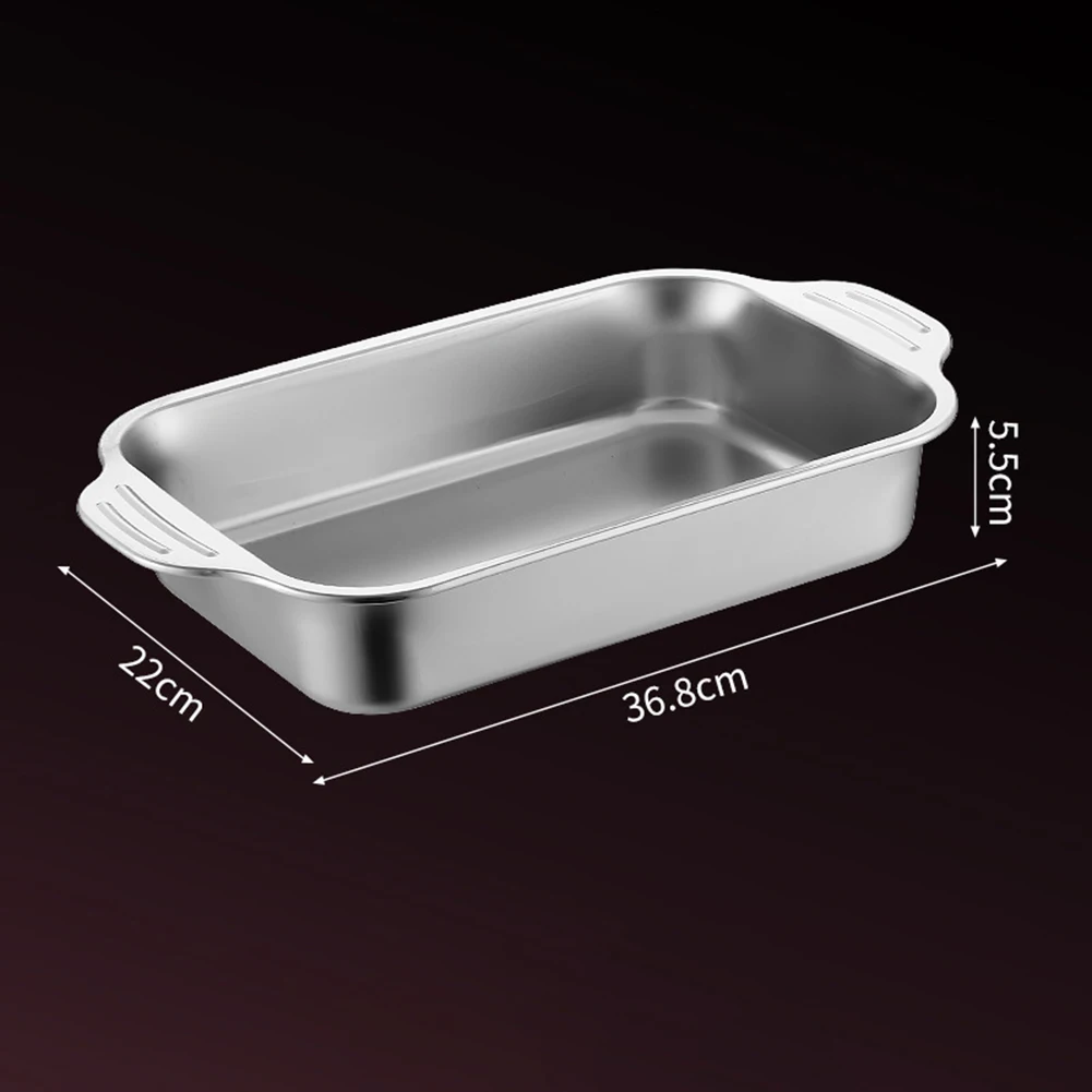 Commercial Grade Stainless Steel Lasagna Pan with Dual Riveted Handles for Oven Use Sizes 46 40 36cm For Durable Heat Resistant