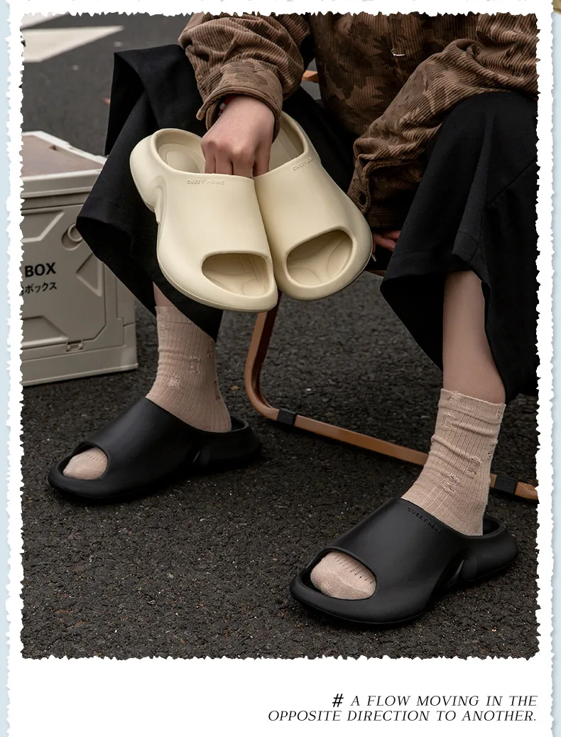 Neue Hausschuhe für Herren, Sommer-Outdoor- und Indoor-Badeschuhe, Rutschfeste Paar-Hausschuhe mit Dicker Sohle für Damen und Herren – Detail 9