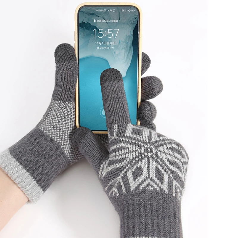 女性用の厚手のタッチスクリーン手袋,フリース裏地付きニット手袋,伸縮性のある袖口,ユニセックス,柔らかく,暖かい,ぬいぐるみ,女性,テキストメッセージ,大人,新品