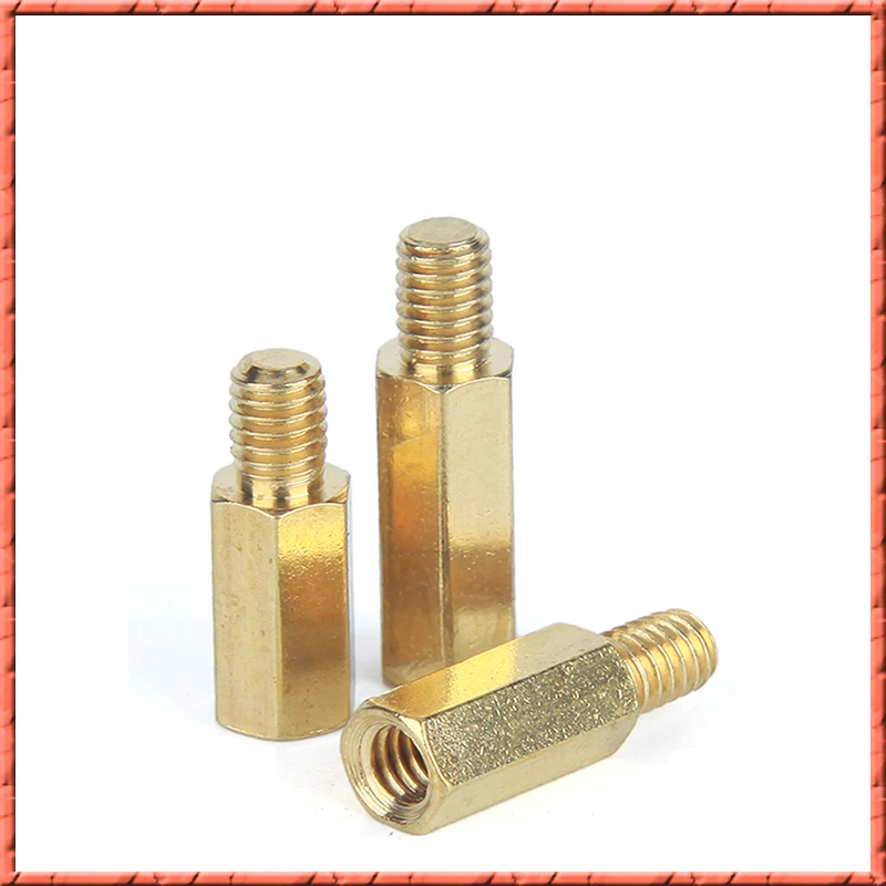 100pcs/lot M3*L+2.5/3/4/5 Brass Column Screw Single Head Hex Column Chassis Copper Column Motherboard Hex Space Standoffs Pillar