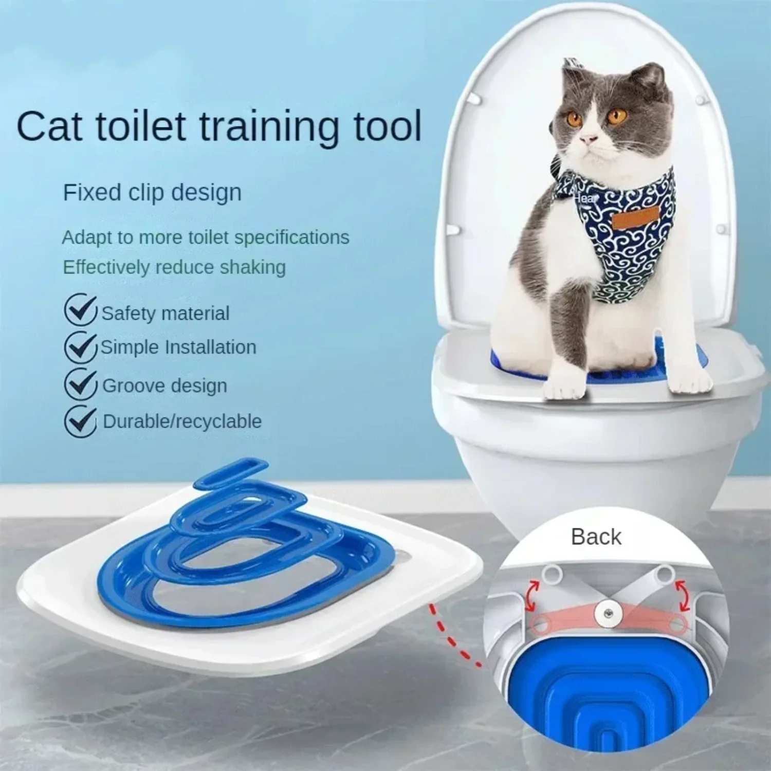 

2023 Plastic Cat Toilet Training Kit Reusable Puppy Cat Litter Mat Cat Toilet Trainer Toilet Pets Cleaning Cats Training Product