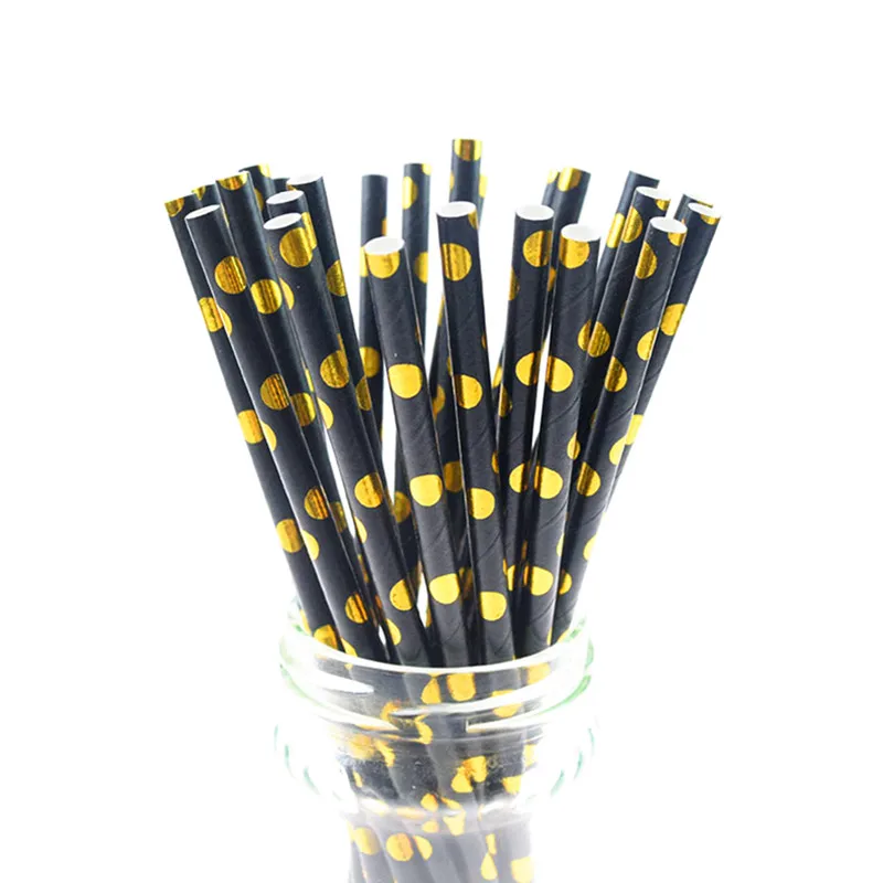 25pcs Black Paper Drinking Straws Star Striped Mustache zebra Paper Straw for Baby Shower Wedding Birthday Halloween Party Decor