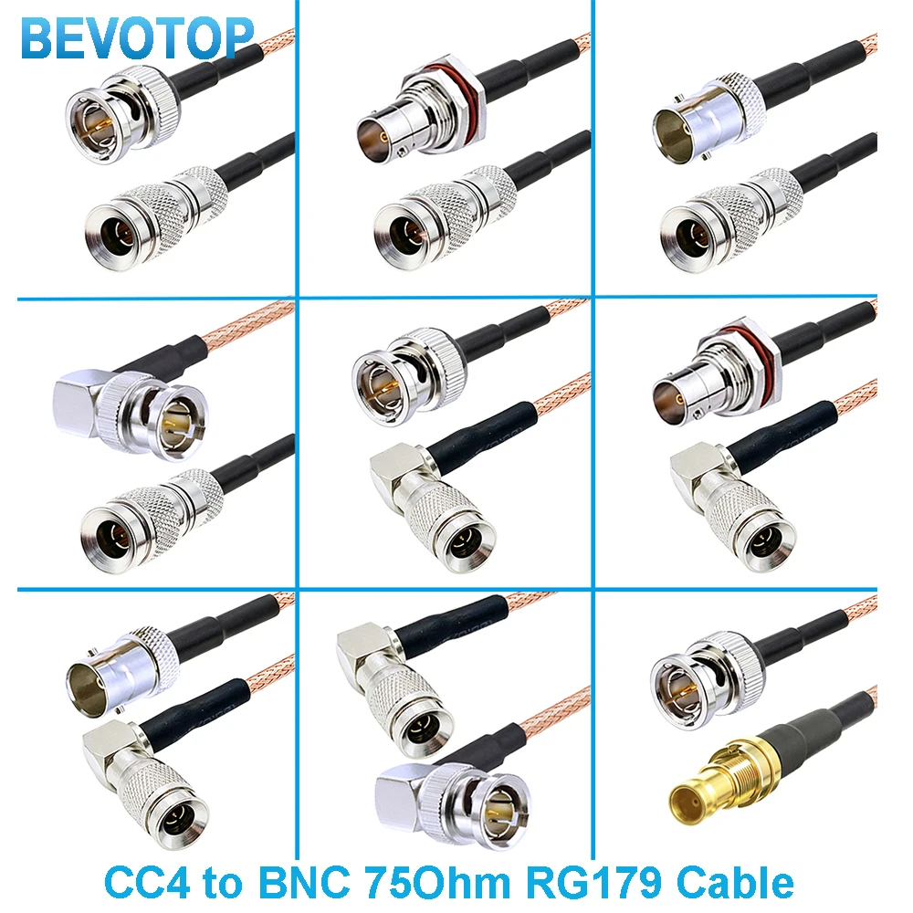 1Pcs HD SDI Cable Straight BNC Female to Mini BNC DIN 1.0/2.3 CC4 Male RG179 Pigtail 75 Ohm for Blackmagic Hyper Deck Shuttle