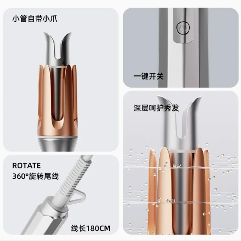 Cross-border automatic curling iron 32mm double slot large wave electric ironing negative ion moisturizing beep