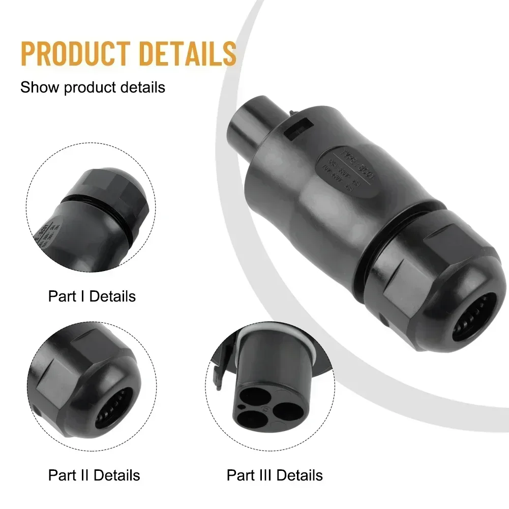 1/3 Set 3 Pole Waterproof Connection Male Plug End Cap For Betteri BC01 Connectors Male Solar Panel Parts