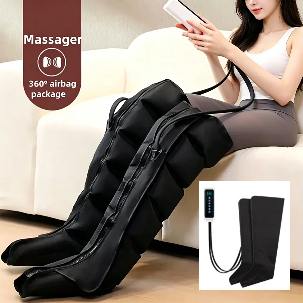 Luchtcompressor beenmassager Voetcirculatie massage laarzen Kneed- en knijpmassage Diepe ontspanning Kuitmassage Met afstandsbediening Verstelbaar