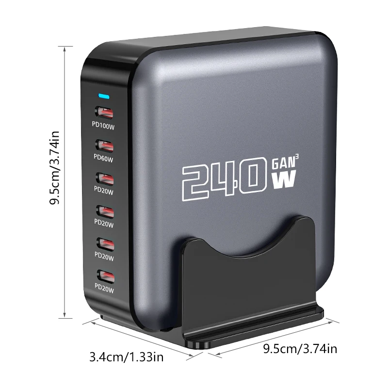 The 240W GaN multi-port charger supports high-power fast charging and is suitable for mobile phones and notebooks such as Huawei