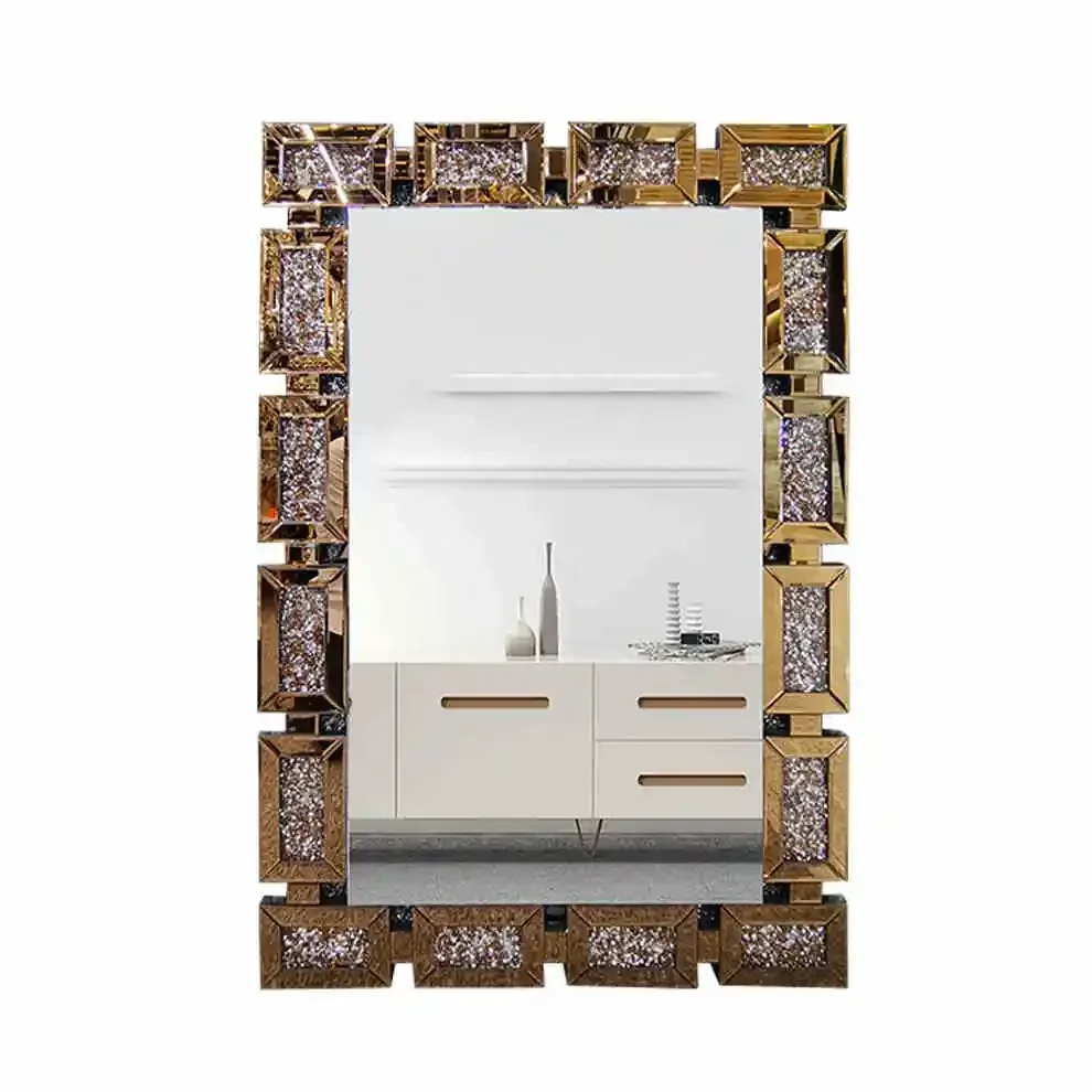 Wall Mirror Modern Round Square Bathroom Entryway Hallway Shatterproof Easy Assembly Sturdy Durable Stable Comfortable