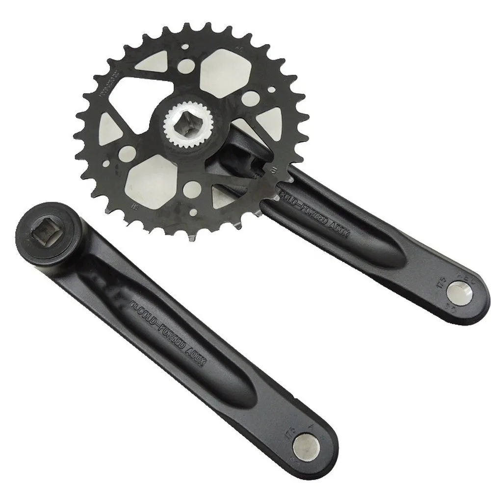 Aluminum Alloy for Mountain Bike Crankset 32 Tooth 175mm Square Taper Crank Compatible with 7 to 10 Speed Drivetrains