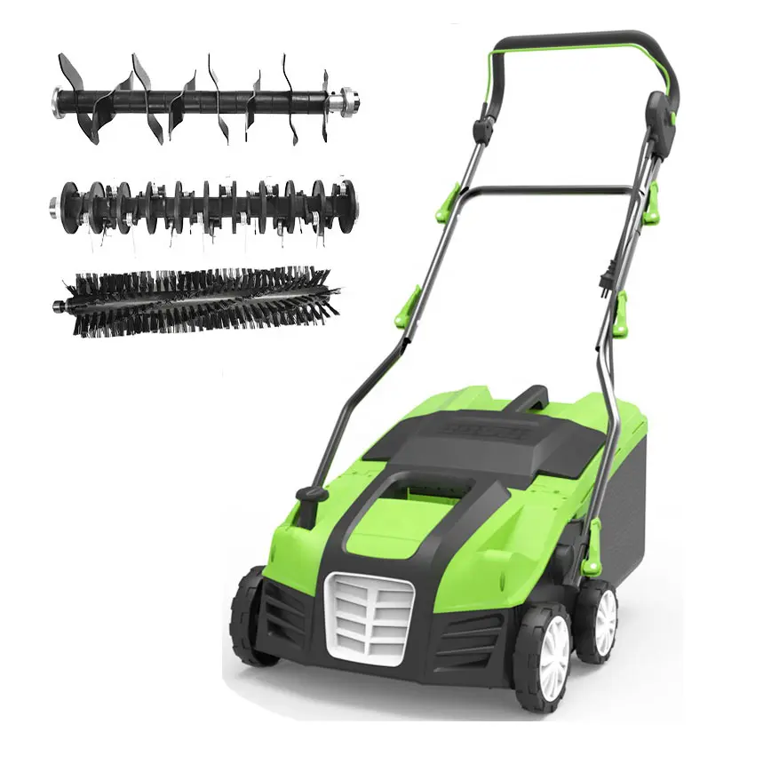 VERTAK Electric Lawn Rake Scarifier Hand Durable Excavator Grass Lawn Dethatcher Rake