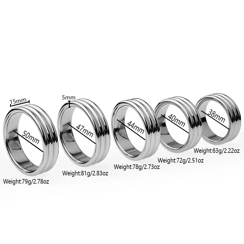 الفولاذ المقاوم للصدأ القضيب الدائري تأخير القذف Chudai لعبة الجنس للرجال عبودية الكبار لعبة خاتم الديك لتدريب الوزن الانتصاب