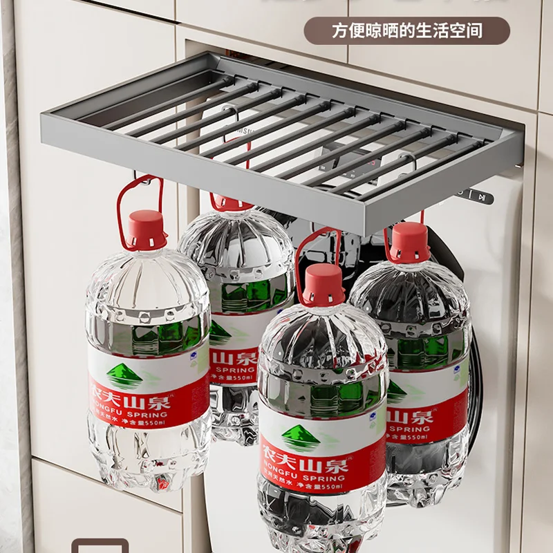 Invisible drying rack for washing machine, pull-up hidden type above balcony, multi-functional pants rack, telescopic slide rail