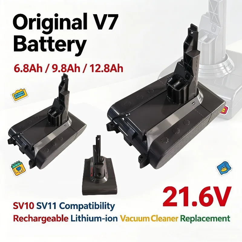 Lithium‑ion Rechargeable Battery 21.6V V7 6.8Ah 9.8Ah 12.8Ah Original New For SV10 SV11 Vacuum Cleaner