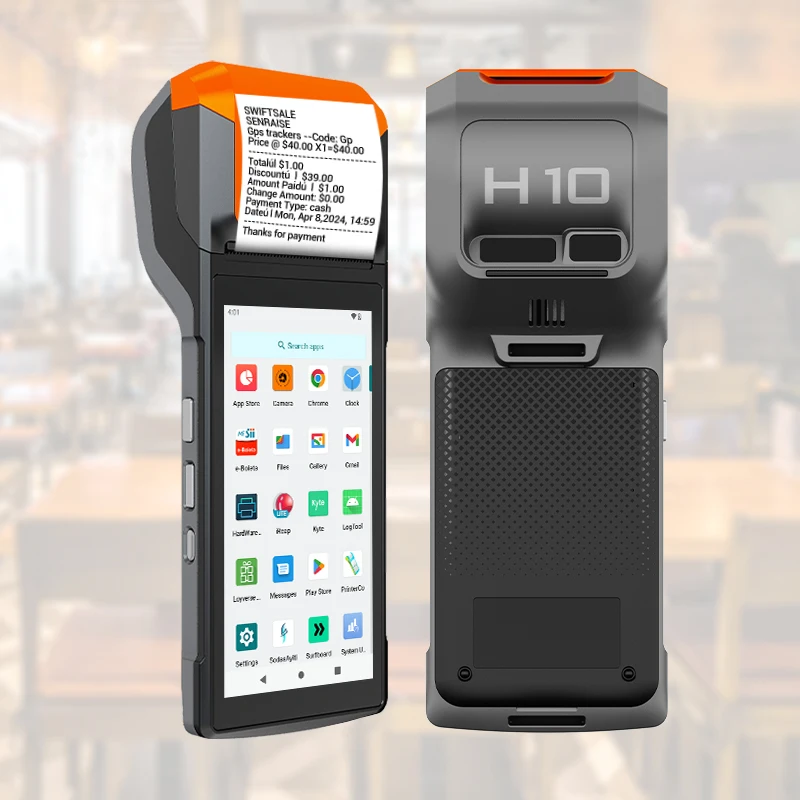 Draagbare Android Pos Terminal Machine met 80 mm/s thermische printer