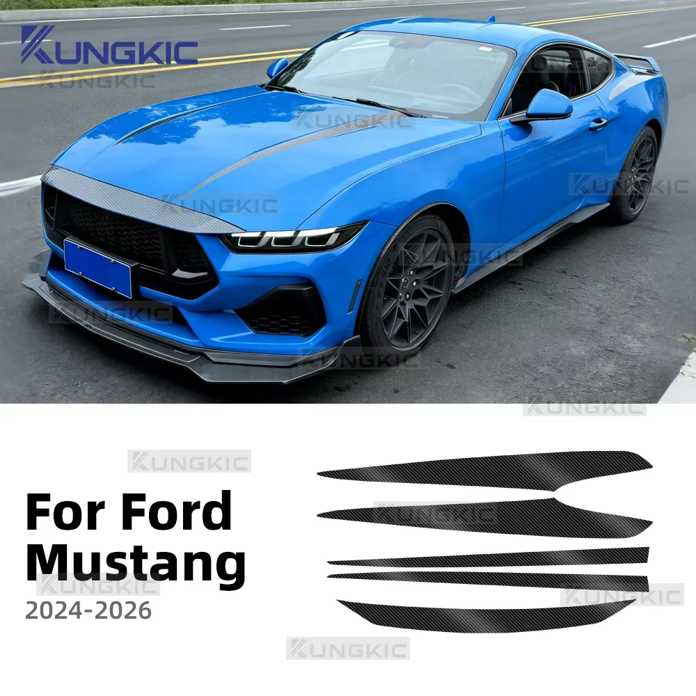 

Car Paint Protection Film Sticker for Ford Mustang 2024 2025 2026 Anti Scratch Precut Front Fender Carbon TPU Glossy Texture