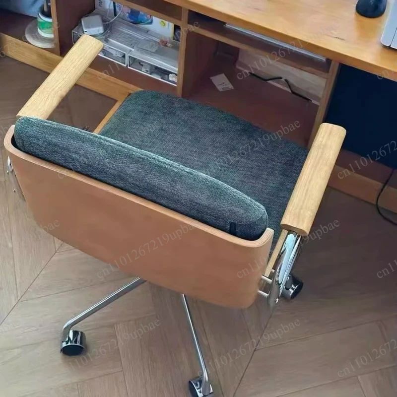 Vintage Ergonomic Swivel Chair Height Adjustable Lumbar Support 360° Rotation Desktop Computer Task Chair