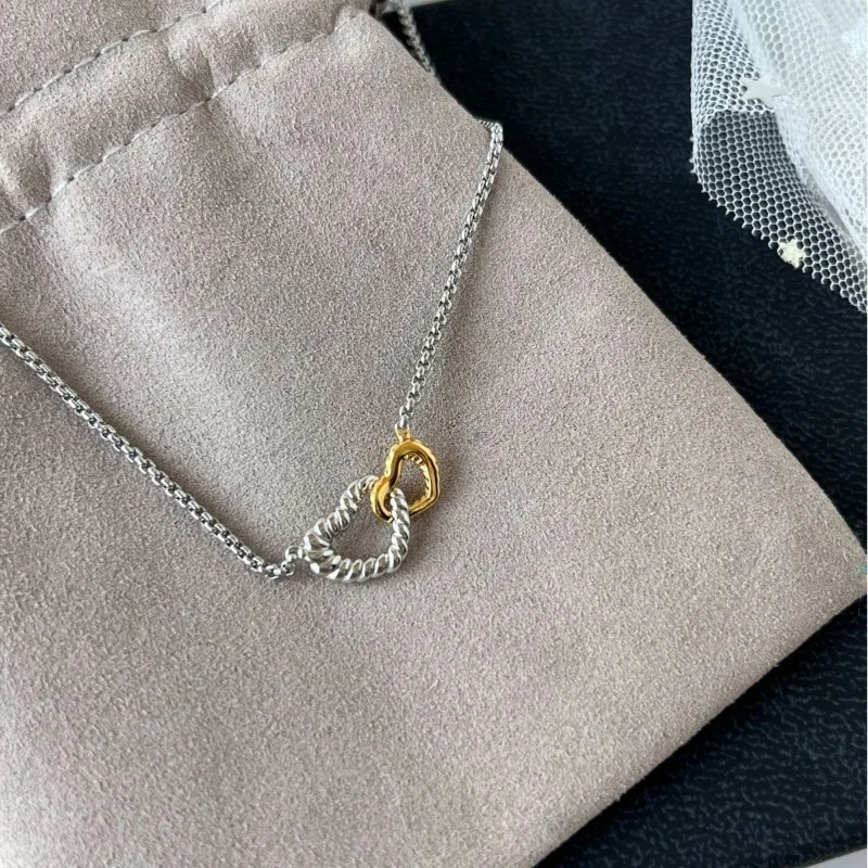 

Модное и популярное цветное ожерелье с двойной пуговицей в форме сердца