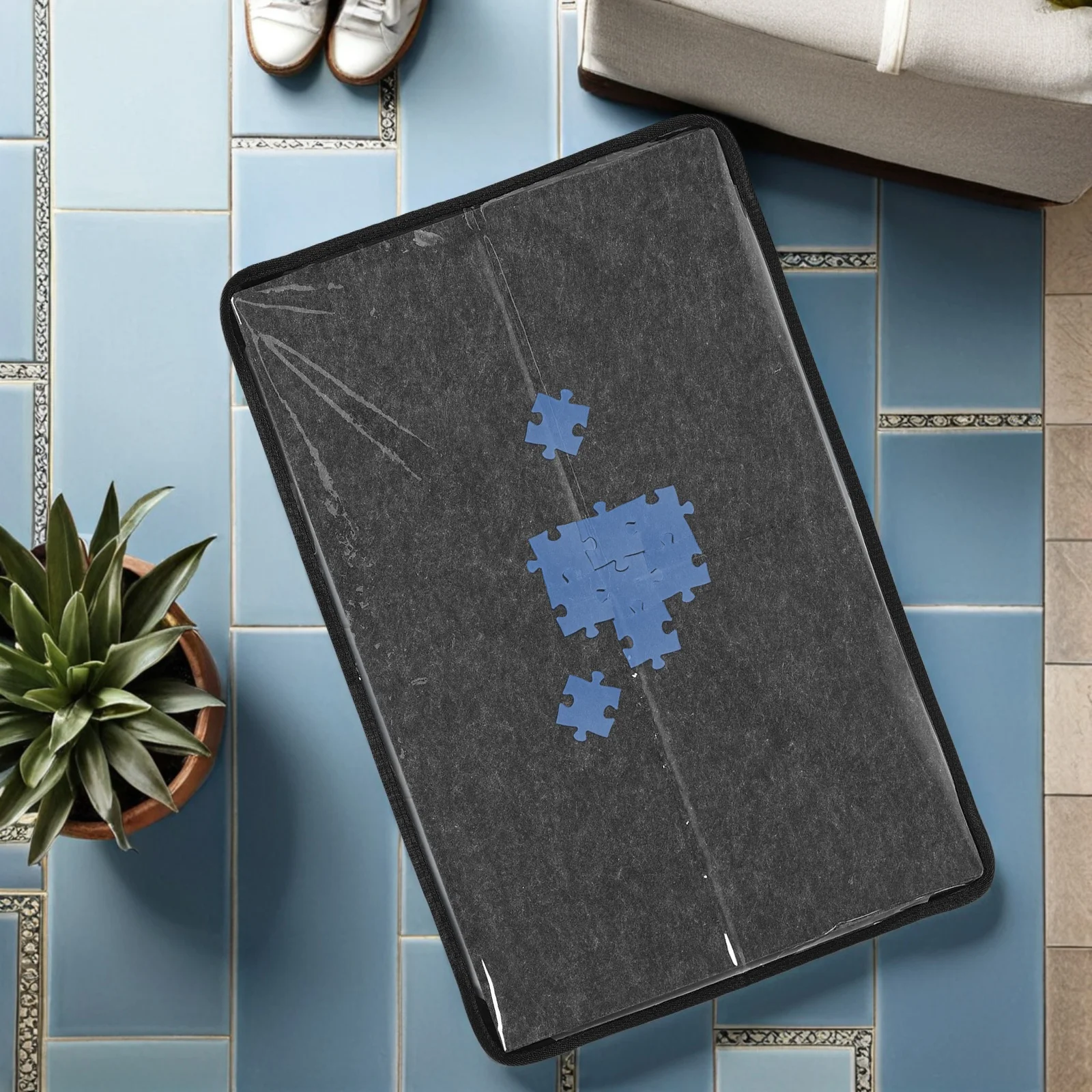 1 szt. Składana duża mata filcowa do przechowywania puzzli, zwijana, przenośna, z pokrowcem, pyłoszczelna, ochrona puzzli – Puzzle