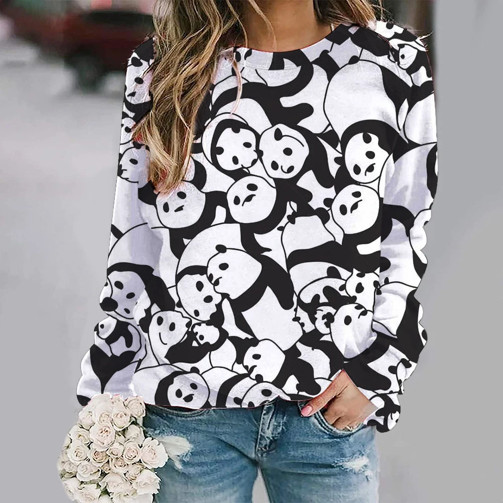 Sudadera con capucha de pato y Panda para mujer, ropa de calle con estampado 3D de animales bonitos, jersey de gran tamaño con cuello redondo, ropa