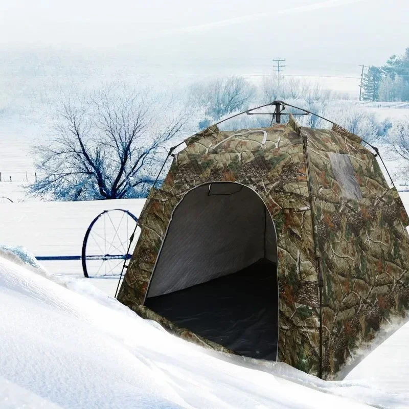 Outdoor Automatic Cotton Tent 3-4 People Windproof Thickened Ice Fishing Tents Warm Professional Winter Camping Outdoor Tent