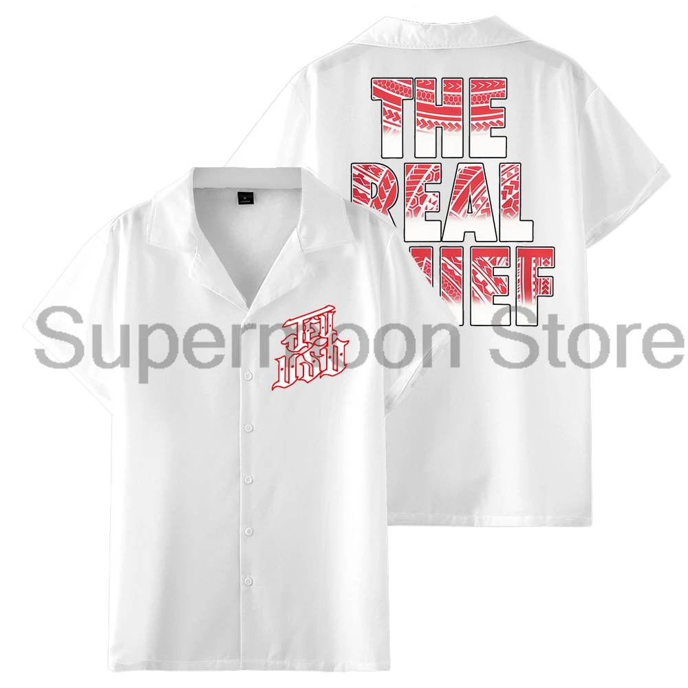 Jey Uso The Real Chief Merch camisa Unisex de manga corta con botones camisetas para hombres y mujeres ropa de calle de moda Tops