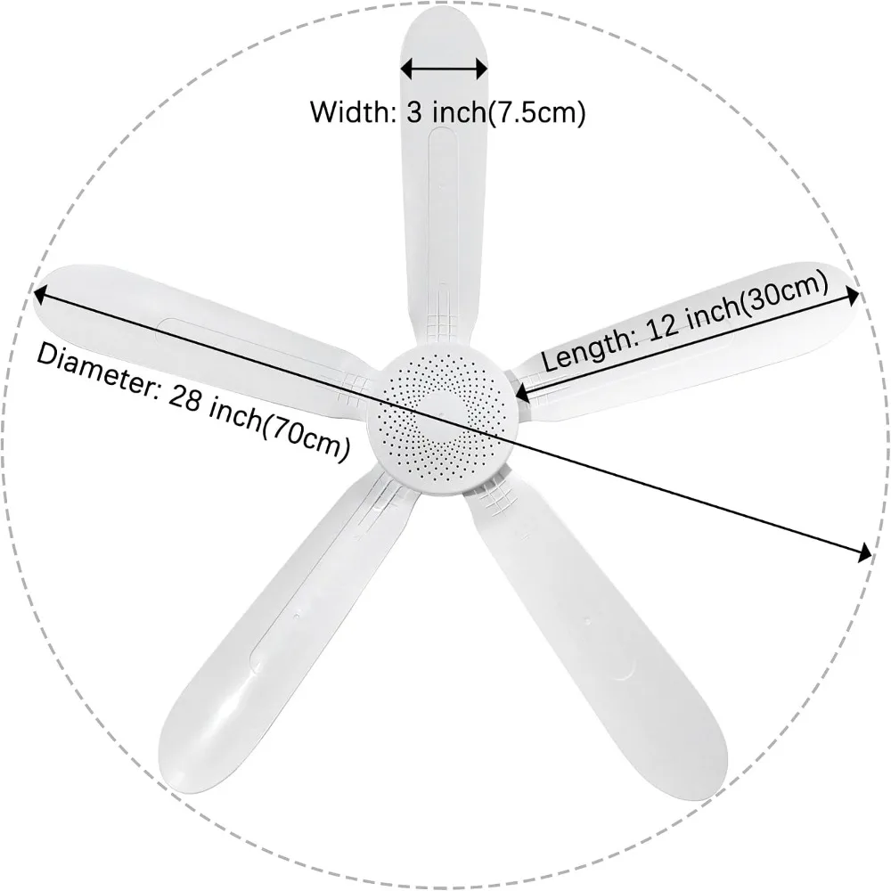 US Local Stock Best Choice Home Upgrade 28 Inch Ceiling Fan AC 110V DC 12V Remote Control Indoor Outdoor Gazebo Tent Hanging