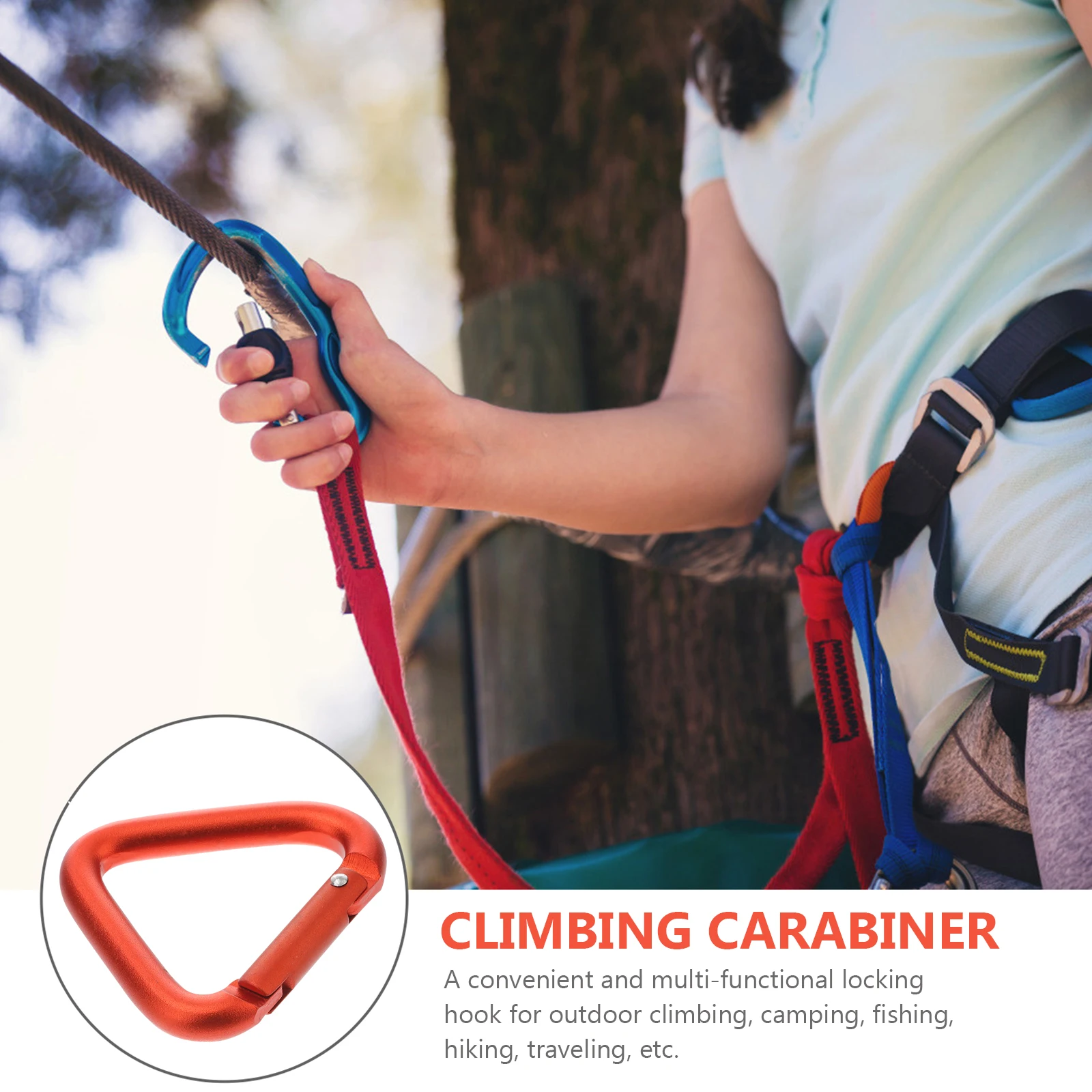 

5pcs Climbing Buckle Aluminum Alloy Heavy Duty Triangular Shape for Sports Carabiner Clip Keychain Camping Outdoor