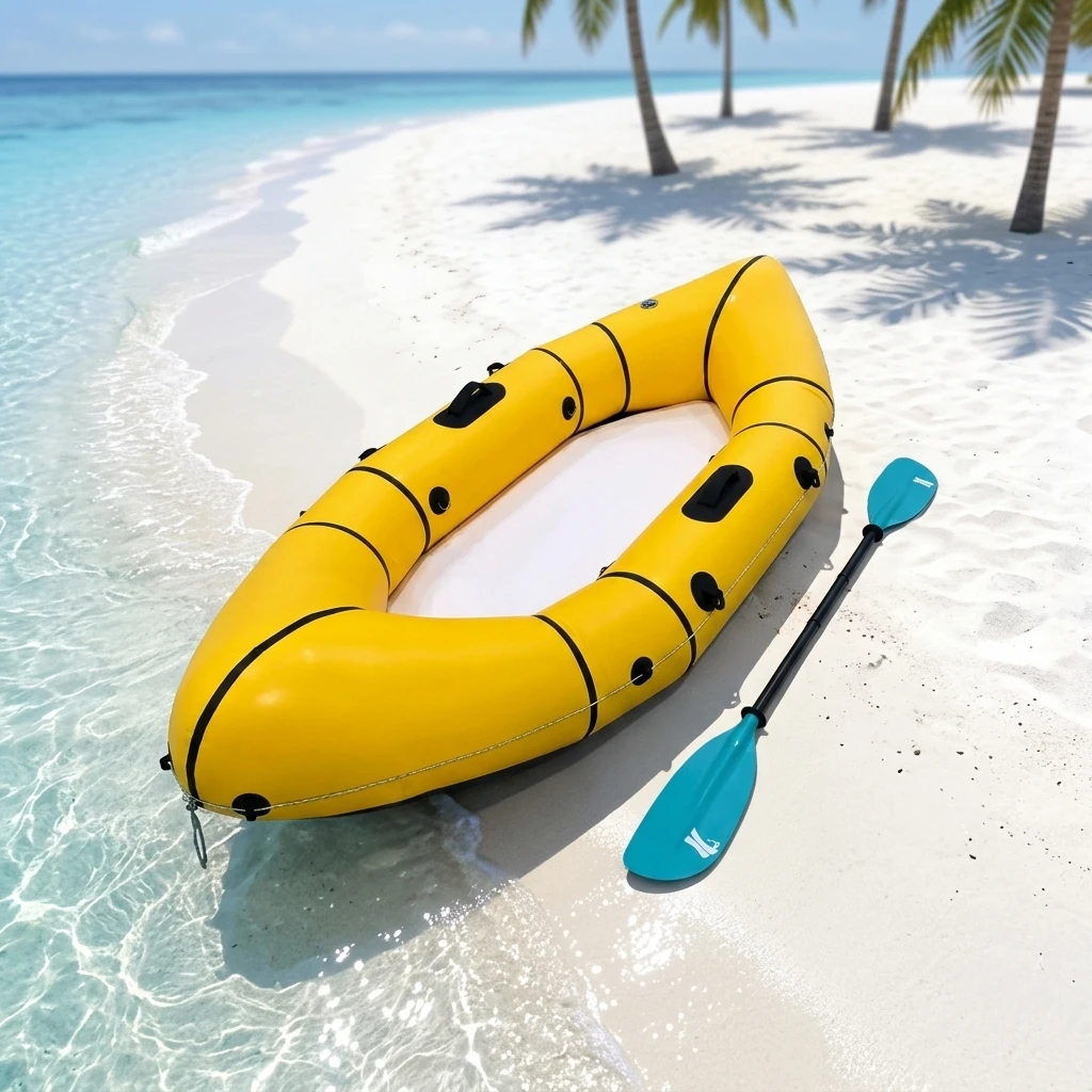 Outdoor Inflatable Rigid Boat PVC Rubber Lightweight Hard BottoPaddlers Rafting