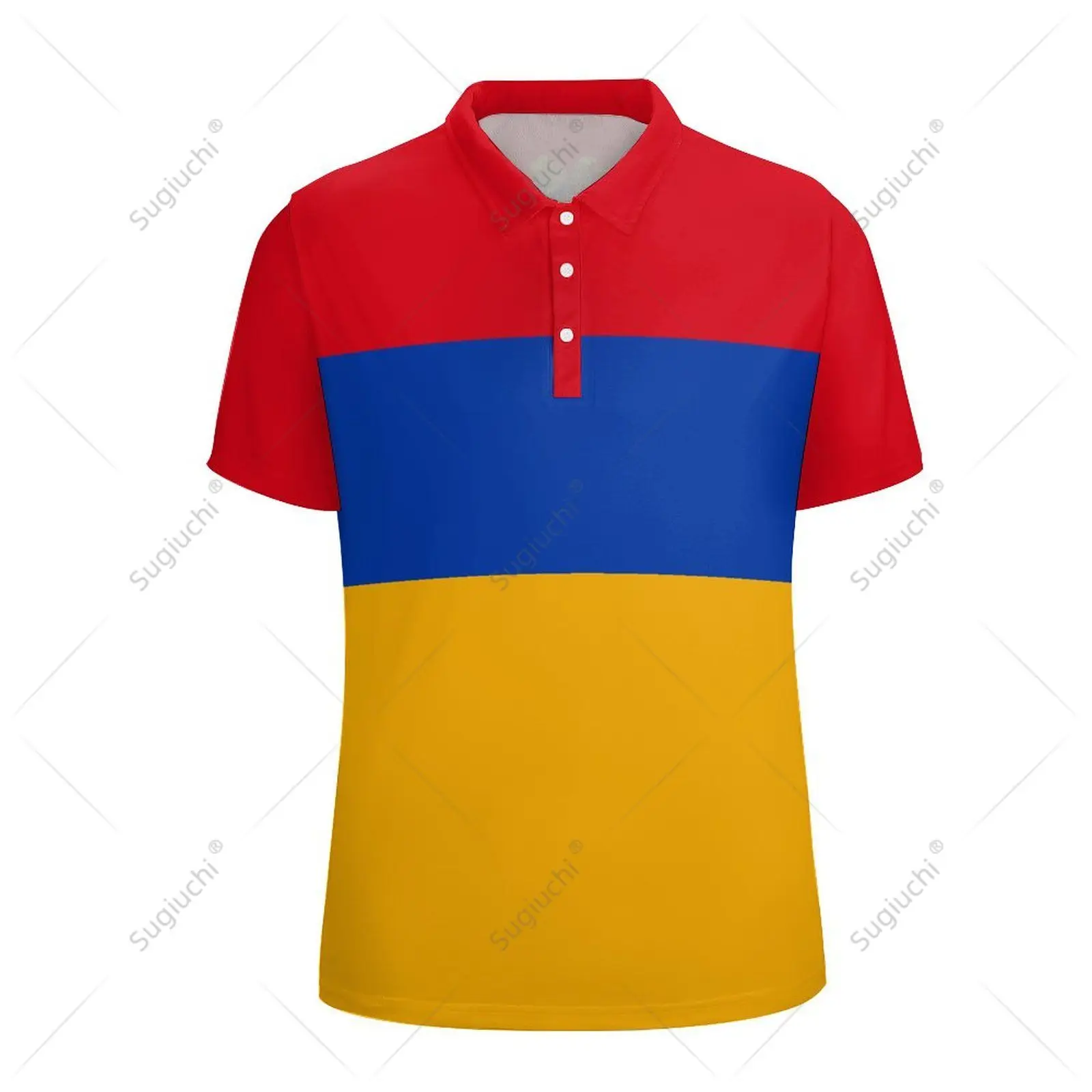 Unisex Polo Shirt Armenia Flag 3D Print Man Polo Fashion Clothing Tracksuits Short Sleeves