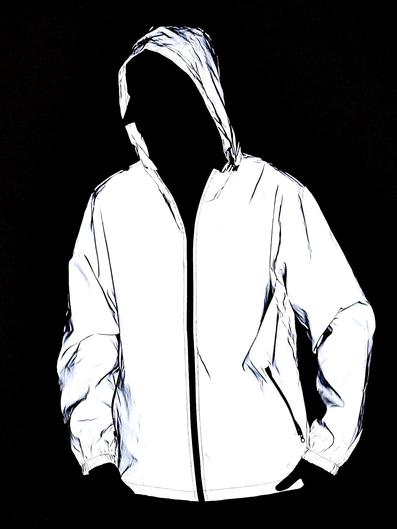 

Новая мужская светоотражающая куртка, уличная модная молния для езды на велосипеде, повседневная ночная уличная ветрозащитная куртка с капюшоном, мужские куртки