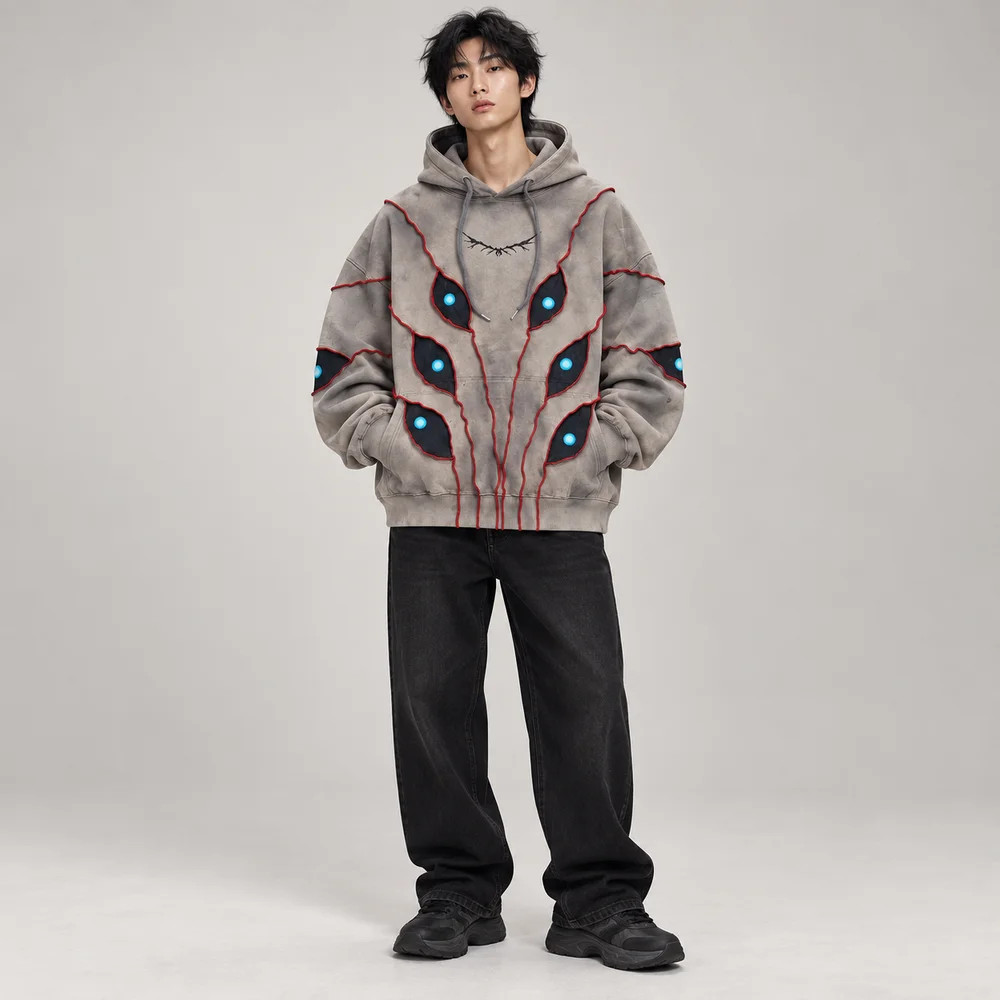 Unisex Streetwear Relaxed Fit Hoodie Graphic Print Hooded Polyester Fabric Everyday Outfit