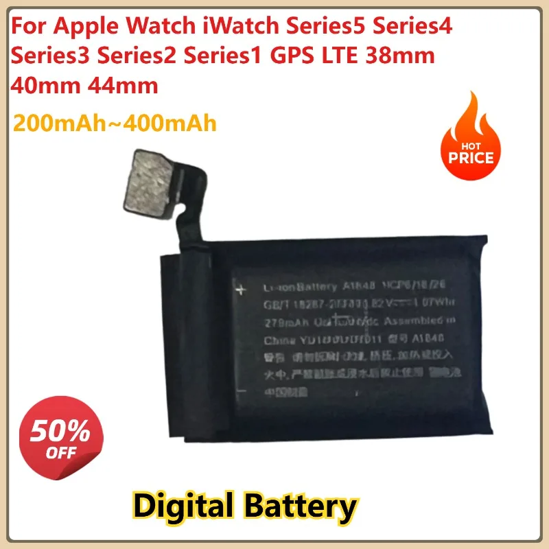 

Replacement Digital Battery200mAh~400mAh For Apple Watch iWatch Series5 Series4 Series3 Series2 Series1 GPS LTE 38mm 40mm 44mm