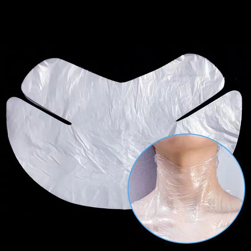 100-500 pz Kit di strumenti per la cura della pelle di bellezza Pellicola di plastica Maschere per il collo Avvolgere trasparenti Maschera per il collo fai da te Adesivi usa e getta Carta per il viso