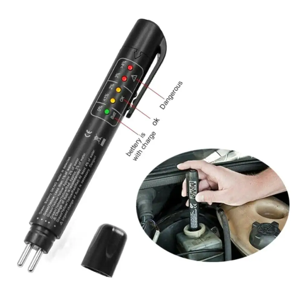 Imagem -04 - Teste Líquido Automático Caneta Testador Fluido de Freio Led Indicador Display para Dot3 Dot4 Eletrônico Caneta Freio Fluido Óleo Metros Umidade