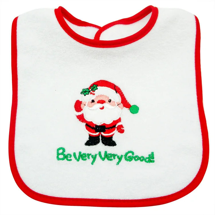 Waterproof Christmas Baby Bibs Round Neck Burp Cloths Santa Elk Christmas Tree Pattern Infant Saliva Towel Xmas Kids Gift Apron