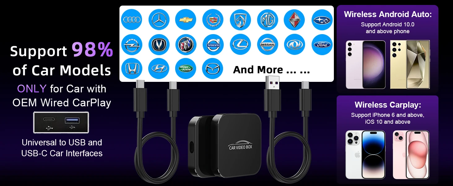 Wireless Carplay Adapter with YouTube