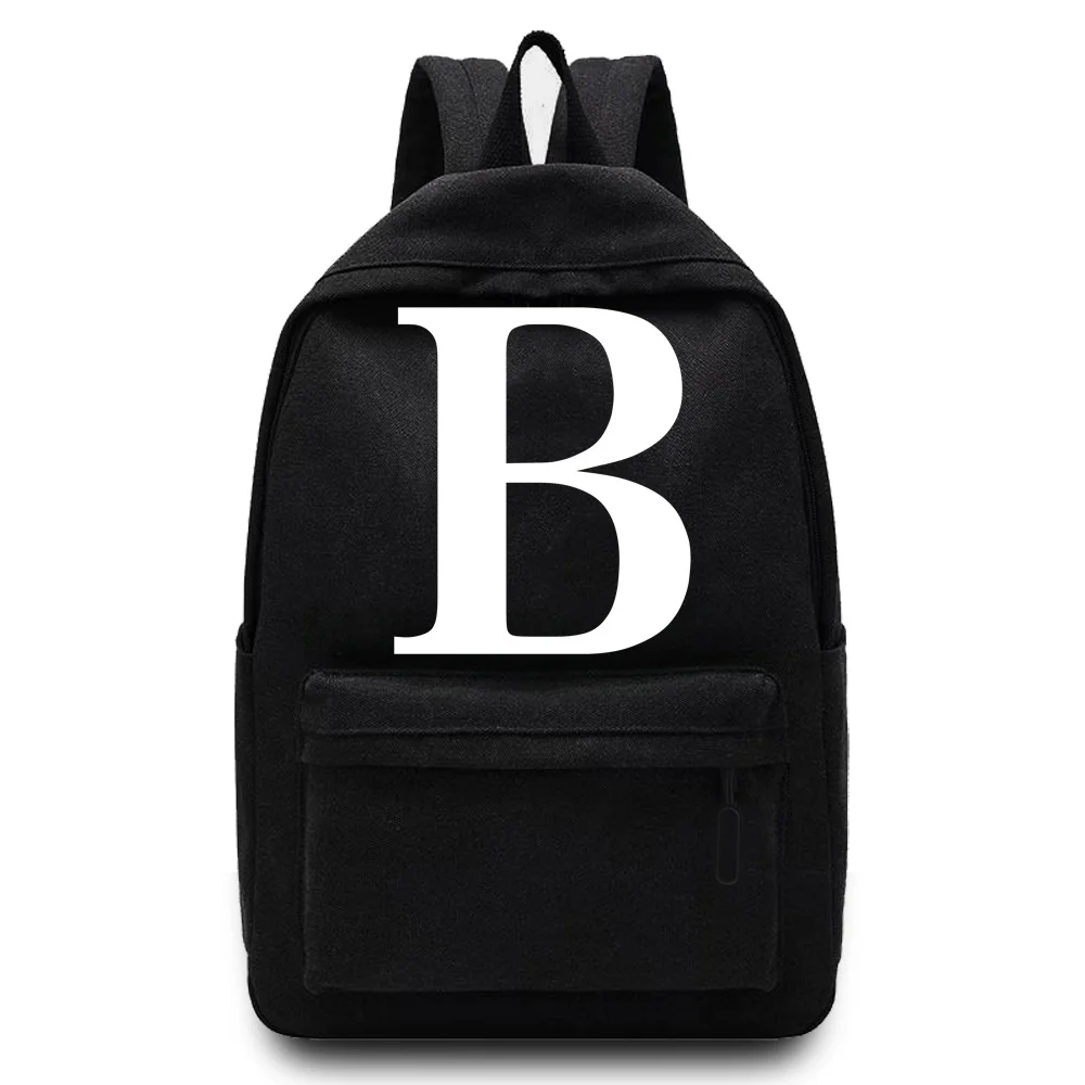 Backpacks Students Backpack Large Capacity Travel Bag Simple Harajuku Retro Fashion Unisex High Street White Printing Women Bag